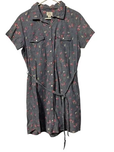 Vintage Women's Levi Cotton Short Sleeve Snap Closure Flower Dress Size XL - Picture 1 of 5