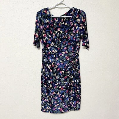 Vestido recto tejido jersey multi floral azul Lauren Ralph Lauren talla 10 Foto 1 de 4