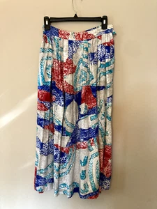 Vintage Melrose Multicolor Print Skirt - size 7/8 - made in USA - Picture 1 of 5