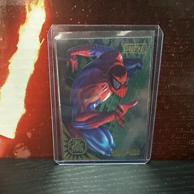 1995 Flair Marvel Annual SPIDERMAN + SCARLET SPIDER Duo Blast Card #1 of 3  FOIL - Image 1 of 3