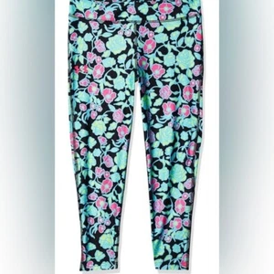 Under Armour Girls' HeatGear Bright Neon Floral Printed Ankle Crop Size Large - Picture 1 of 8