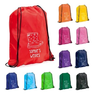 Kinder personalisierte Welly Stiefeltasche individueller Name Rucksack Kordelzug Kindertasche - Bild 1 von 30