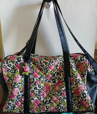 Bolso de Viaje Luv Betsey Johnson Weekender Acolchado de Lona Leopardo Floral Foto 1 de 4