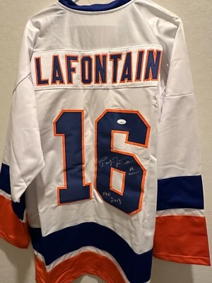 Camiseta firmada por Pat Lafontaine - Certificado JSA - Islanders Foto 1 de 4