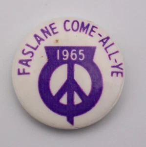 Faslane Come-All-Ye 1965 Pace Nucleare Protesta Anti Guerra Spilla Spilla Pulsante Navale - Foto 1 di 4