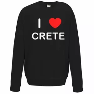 Crete I Love Sweater Pullover Adult Crew Neck Long Sleeved Sweatshirt - Picture 1 of 34