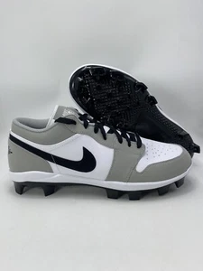 Nike Jordan 1 Retro Mcs Low Grey Black White Baseball Cleats Sz 13 (CJ8524 012) - Picture 1 of 8