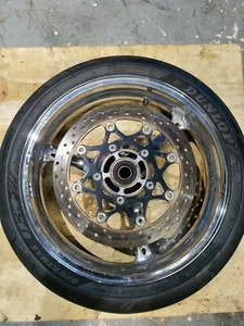 2006 2007 SUZUKI GSXR 600 750 2005-2008 GSXR 1000 CHROME OEM FRONT WHEEL BENT - Picture 1 of 12