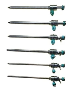 Laparoscopic Trocar Cannula Multifunction Pyramidal Tip 5mm 10mm 12mm 200mm 6Pc - Picture 1 of 6