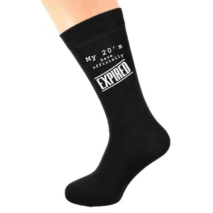 My 20's have officially Expired Printed in Vinyl on Mens Black Socks. 30th - Picture 1 of 1