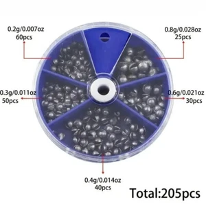PIOMBINI DA PESCA PER GALLEGGIANTE PIOMBI SPACCATI SCATOLA 205 pz MARE LAGO - Foto 1 di 6