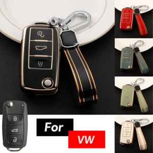 TPU Car Key Case Cover For VW Golf GTI Jetta Passat Beetle Tiguan CC EOS MK4 MK5 - Picture 1 of 14
