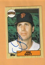 Jim Gott San Francisco Giants AUTO Signed 1987 Topps Traded BYU Cougars 4B