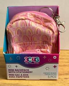 3C4G Three Cheers For Girls 5 Pc Pink Mini Keychain Backpack & Stationary NEW! - Picture 1 of 2