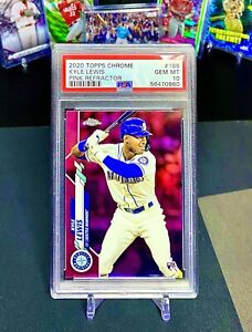 2020 Topps Chrome PINK REFRACTOR Kyle Lewis Rookie RC Card #186 - PSA 10 