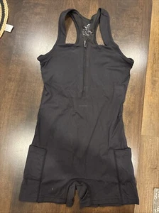 Women’s Black Athletic Romper - Picture 1 of 6
