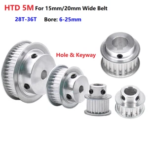 HTD 5M Timing Belt Pulley With Step 28-36T Teeth, BF Type, 15mm/20mm Wide Belt - Picture 1 of 9