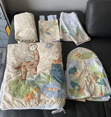 Lambs & Ivy Nursery Set of 8 Pastel Zoo Jungle Animals Elephant Giraffe Hippo - Image 1 of 4