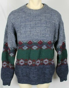 Sovrano Australia Pure Wool Mens Gray Crewneck Chunky Sweater Sz 22 / 110CM - Picture 1 of 3