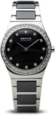 NEW BERING Black Dial SS TT Ceramic Quartz Lady 32430-742 AUTHORIZED DEALER - Image 1 of 2