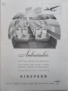 2/1946 PUB AIRSPEED AMBASSADOR BRISTOL CENTAURUS DE HAVILLAND PROPELLERS AD - Picture 1 of 1
