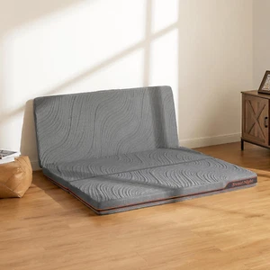 Trifolding Mattress with Storage Bag - 4 Inch Grey Queen Size Memory Foam Mattre - Picture 1 of 7