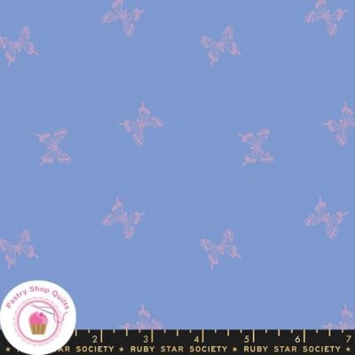 Moda RUBY STAR SOCIETY BACKYARD RS2092 14 Blue Butterflies Quilt Fabric S Watts - Image 1 of 4