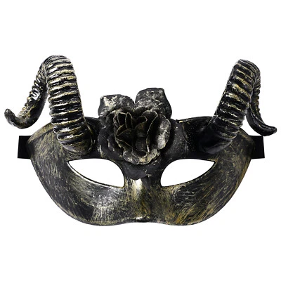 Venetian Ram Horn Devil Mask Scary Halloween Men's Detachable Horn Costume Mask - Image 1 of 4