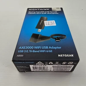 NETGEAR A8000-100PAS Wi-Fi 6E, AXE3000 Wi-Fi USB Adapter USB 3.0 Tri-Band NEW - Picture 1 of 2