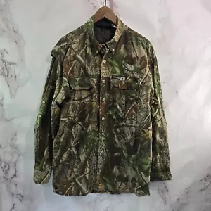 Winchester Shirt Men Large Camo Woodland Button Up Hunting Realtree Hardwoods - Picture 1 of 12