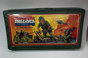 G.I. Joe Action Troops Figuren Tragetasche 1982 Made In USA Aufbewahrung 3 Tabletts Army - Bild 1 von 9