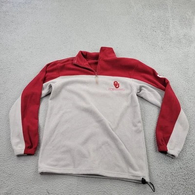 Jaqueta masculina Oklahoma Sooners 1/4 zíper lã bordada média vintage manga longa - Imagem 1 de 4