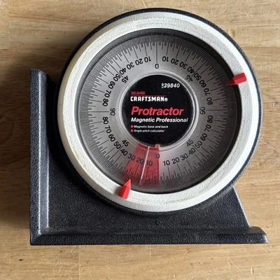 Craftsman Professional Protractor Angle Pitch Calculator Magnetic Base 9 39840 - Image 1 of 4