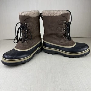 Stivali invernali Sorel Caribou NM1000-238 impermeabili in pelle marrone da uomo taglia 11 - Foto 1 di 15