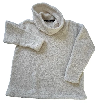 Lands’ End Women’s Cream Sherpa Fleece Pullover Size XL 18 Gorpcore Soft Cozy - Image 1 of 4