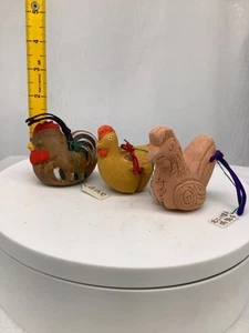 Japanese Clay Bell Pottery Dorei Asian Antiques Chicken Shrine 9.9x5.3x5.3cm - Bild 1 von 12