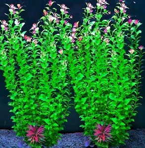 2 pcs Aquarium Decor Plants 21 Inches Extra Large Artificial Grass Green - Picture 1 of 9
