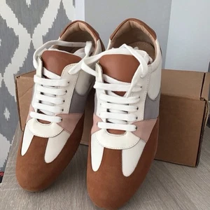 Hobbs London Ladies Tan Nola Suede Trainers Size 6 - Picture 1 of 6