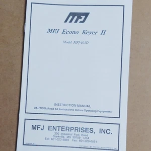 MFJ-401C Econo Keyer II OEM Instruction Manual - Picture 1 of 5
