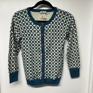 Matilda Jane Girl Windy City Secret Field Button Up Cardigan Size 14 Green Cream - Picture 1 of 8