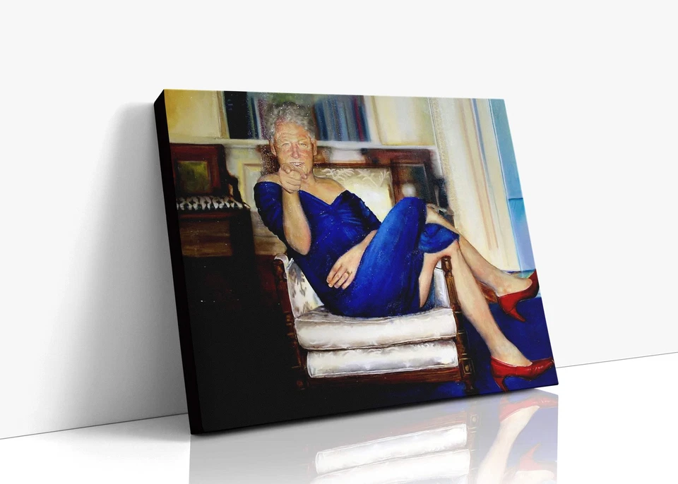 Lienzo Historia - Pintura Vestido Azul Bill Clinton Foto 1 de 1