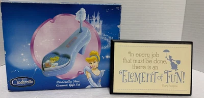 Комплект Disney: Золушка керамическая обувь подарочный набор и Мэри Поппинс табличка ** новый ** - Изображение 1 из 4