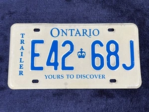 License Plate Ontario Canada Trailer E42-68J Yours To Discover Garage Decor - Bild 1 von 2
