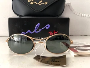 EXC VTG*(NOS) W2177 GOLDEN G-15 ORBS ELLIPSE B&L RAY-BAN USA SUNGLASSES & CASE - Picture 1 of 12