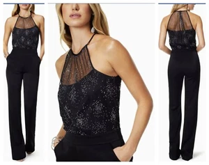 Ramy Brook Damen Stasia schwarz Spitze Mieder Neckholder verziert Overall 00 $ 525 - Bild 1 von 10