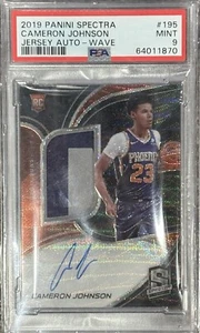 Camiseta Cameron Johnson Panini Spectra 2019 Auto Wave Rookie #195/39 PSA 9 - Imagen 1 de 2