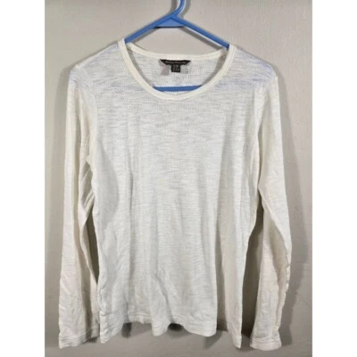 Tommy Bahama 白色长袖上衣轻便针织衬衫,尺寸 M/M — 第 1/4 张图片