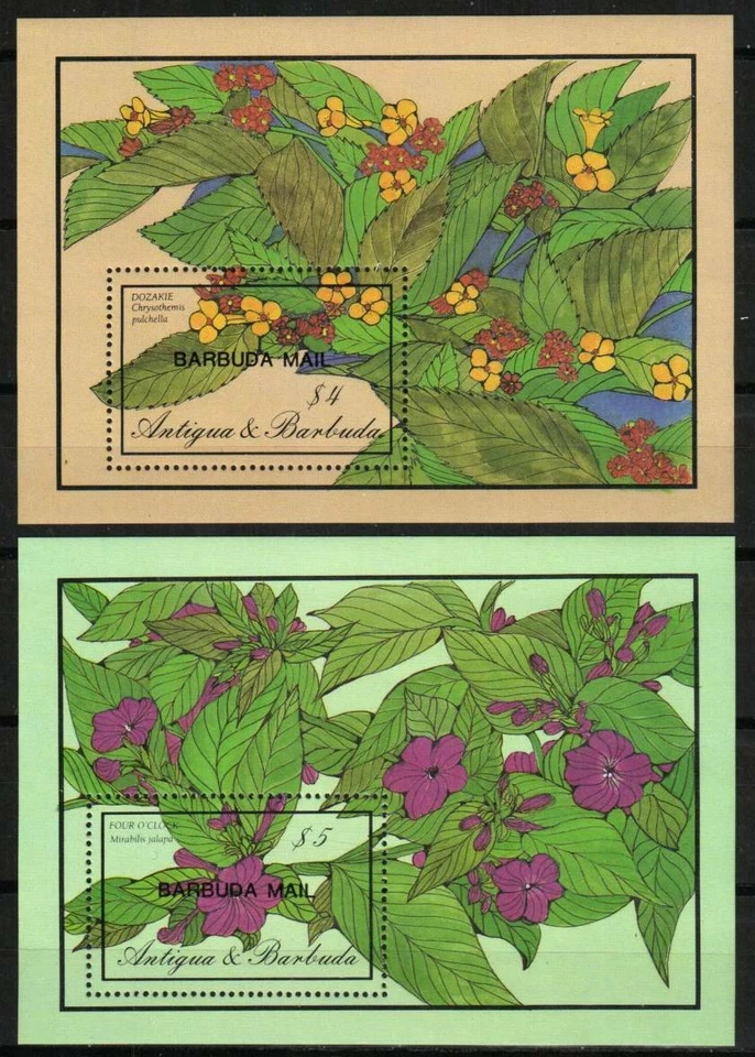 Barbuda Stamp 826-827  - Flowers - Image 1 of 1