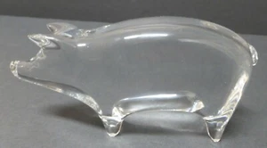 BACCARAT CRYSTAL LARGE ANIMAL PIG FIGURINE PAPERWEIGHT - Picture 1 of 6