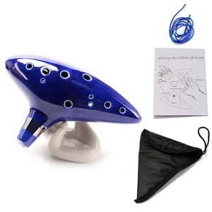 Ocarina 12 Loch Alt C mit Liederbuch Umhängeband Display Ständer Schutztasche - Bild 1 von 12